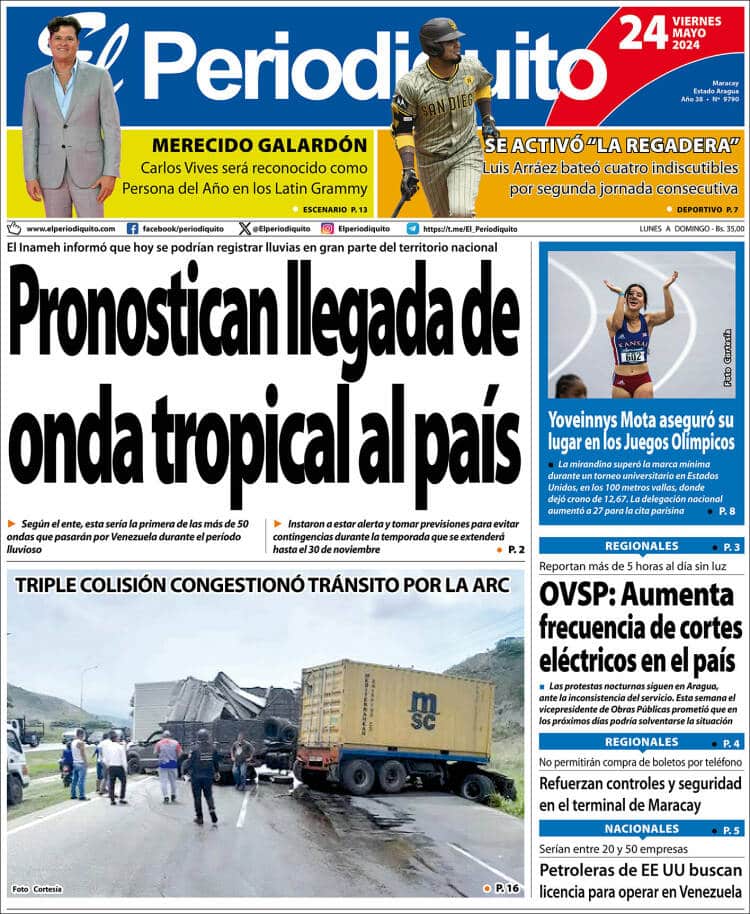 Titulares de la prensa nacional para este 24 de mayo
