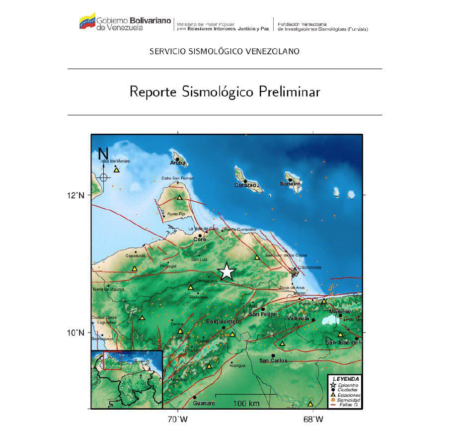 Sismo de magnitud 4.2 se sintió en Churuguara, Falcón
