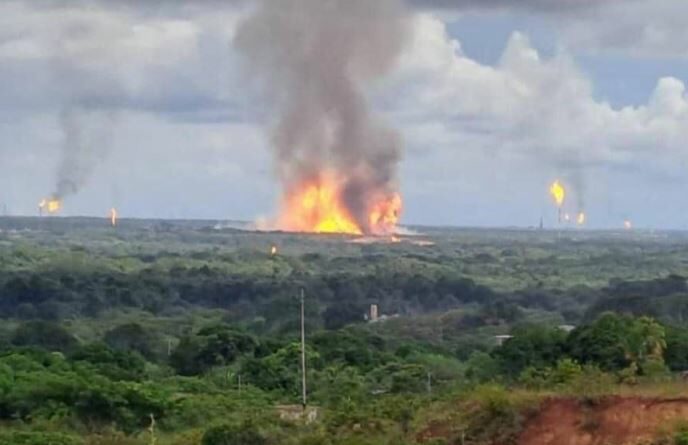 Reportan explosión e incendio en complejo gasífero de Muscar en Monagas