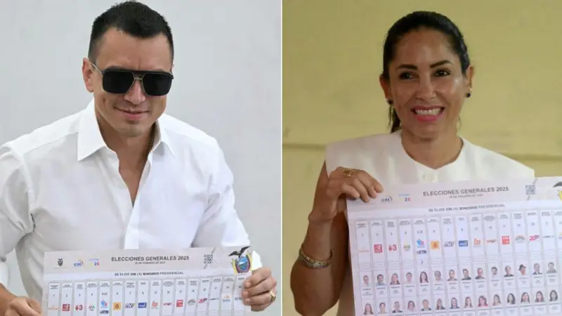 Ecuador irá a segunda vuelta electoral el próximo 13-Abr: El presidente Noboa y la correísta González los contrincantes