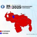 El PSUV alcanzó 23 de las 24 gobernaciones del país