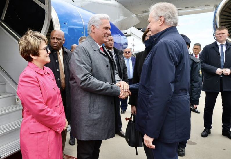 Llegó a Rusia, el predidente de Cuba Miguel Díaz-Canel
