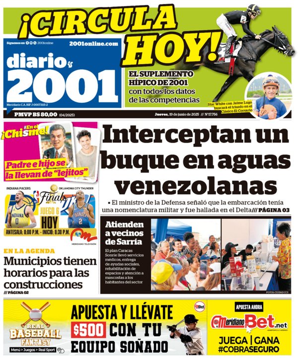 Titulares de la prensa nacional para este jueves 19 de junio