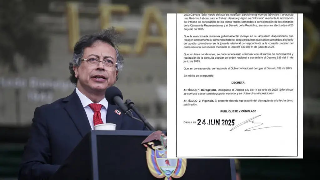 Petro derogó el decreto con el que convocaba la consulta popular en Colombia
