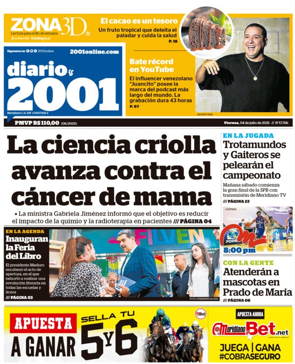 Titulares de la prensa nacional para este viernes 4 de julio