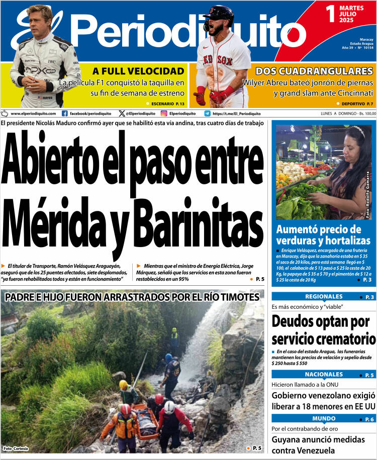 Titulares de la prensa nacional para este martes 1° de julio