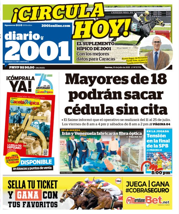 Titulares de la prensa nacional para este jueves 10 de julio