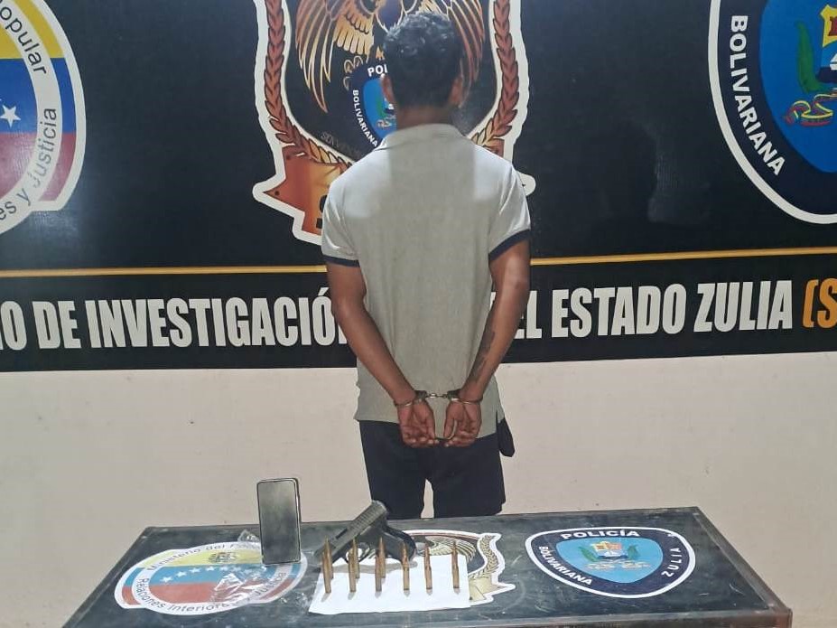 Lo detienen con una pistola y municiones en la zona oeste de Maracaibo: Es miembro de la banda 