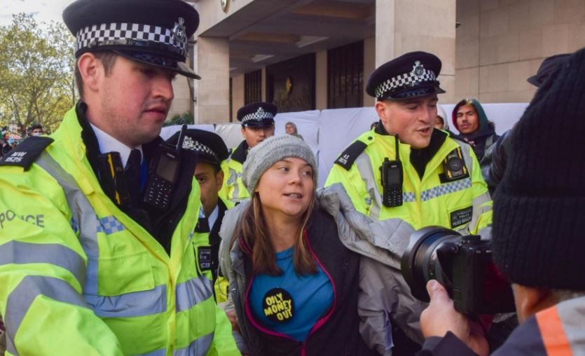 Arrestada Greta Thunberg en una protesta propalestina en Londres