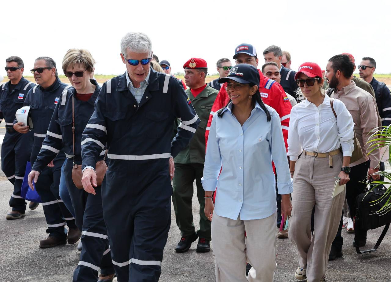Delcy Rodríguez y Chris Wright supervisan operaciones en Chevron-Pdvsa
