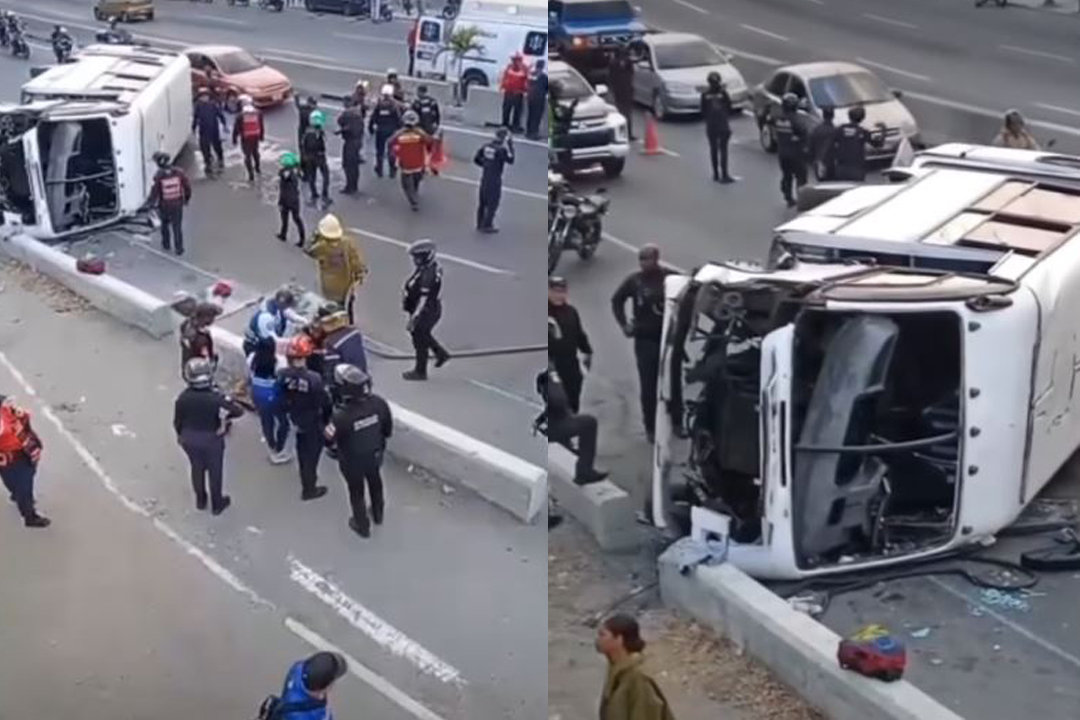 Vuelco de buseta dejó 26 pasajeros heridos en La Guaira