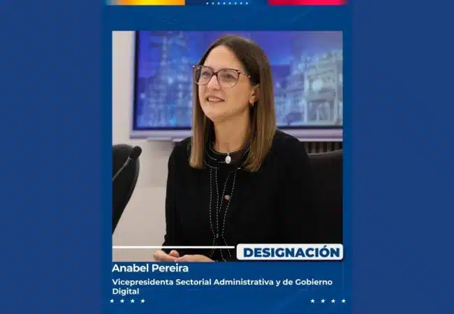 La economista Anabel Pereira fue designada como nueva Vicepresidenta Sectorial de Gobierno Digital