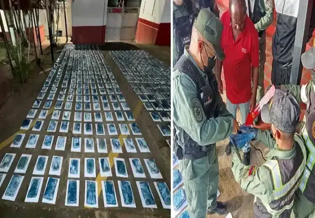 Incautan más de 700 envoltorios de droga ocultos en un camión de "ayuda humanitaria" en Falcon