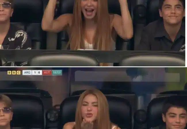 La ‘Kiss Cam’ capturó a Shakira junto a sus hijos Milán y Sasha en el partido de Argentina vs. Austria