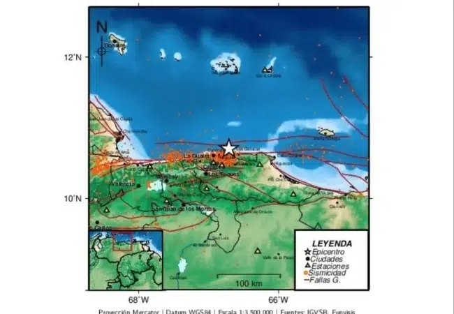 Sismo de 3,9 grados sacude la costa de La Guaira